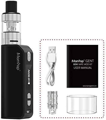 Gent 80W Sigaretta Elettronica Box Mod Svapo Kit, Ricaricabile 2200mAh  Batteria/Top Fill 2.0ml Atomizzatore,No Nicotina, No Liquido Elettronico  (Nero) : : Salute e cura della persona